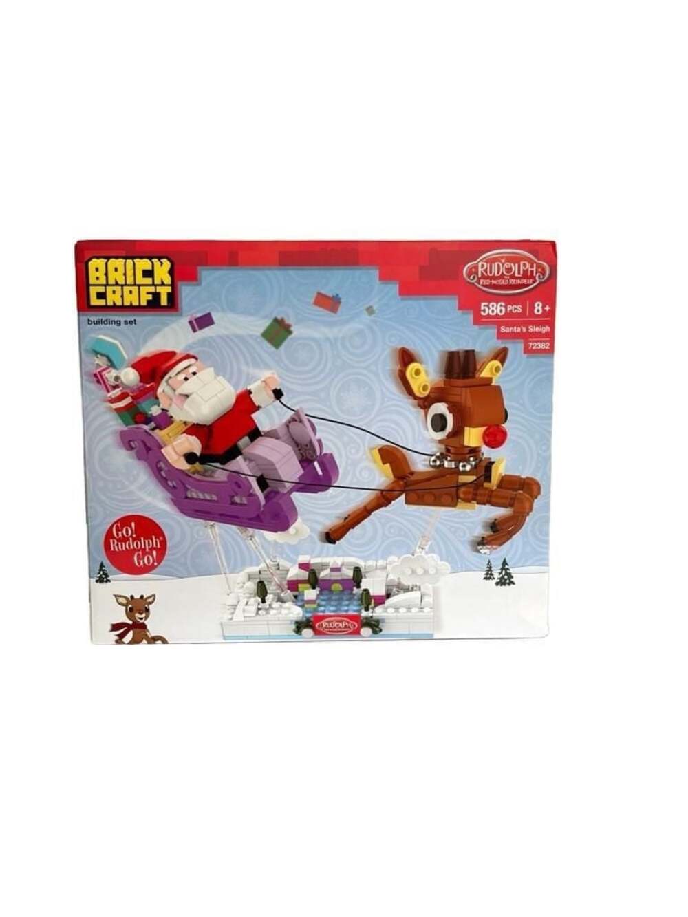 Brickcraft Rudolph the Red-Nosed Reindeer Santa's Sleigh 586pcs Building Set